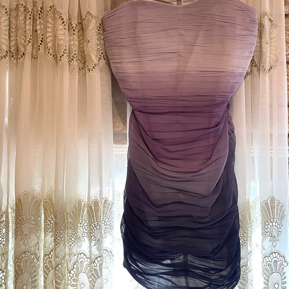 INC Strapless Chiffon Ruched Dress